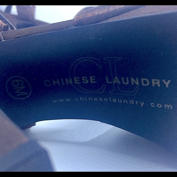 Copper Shimmer Strappy Platform Peep-Toe Heels - Chinese Laundry - Picture 5 of 8